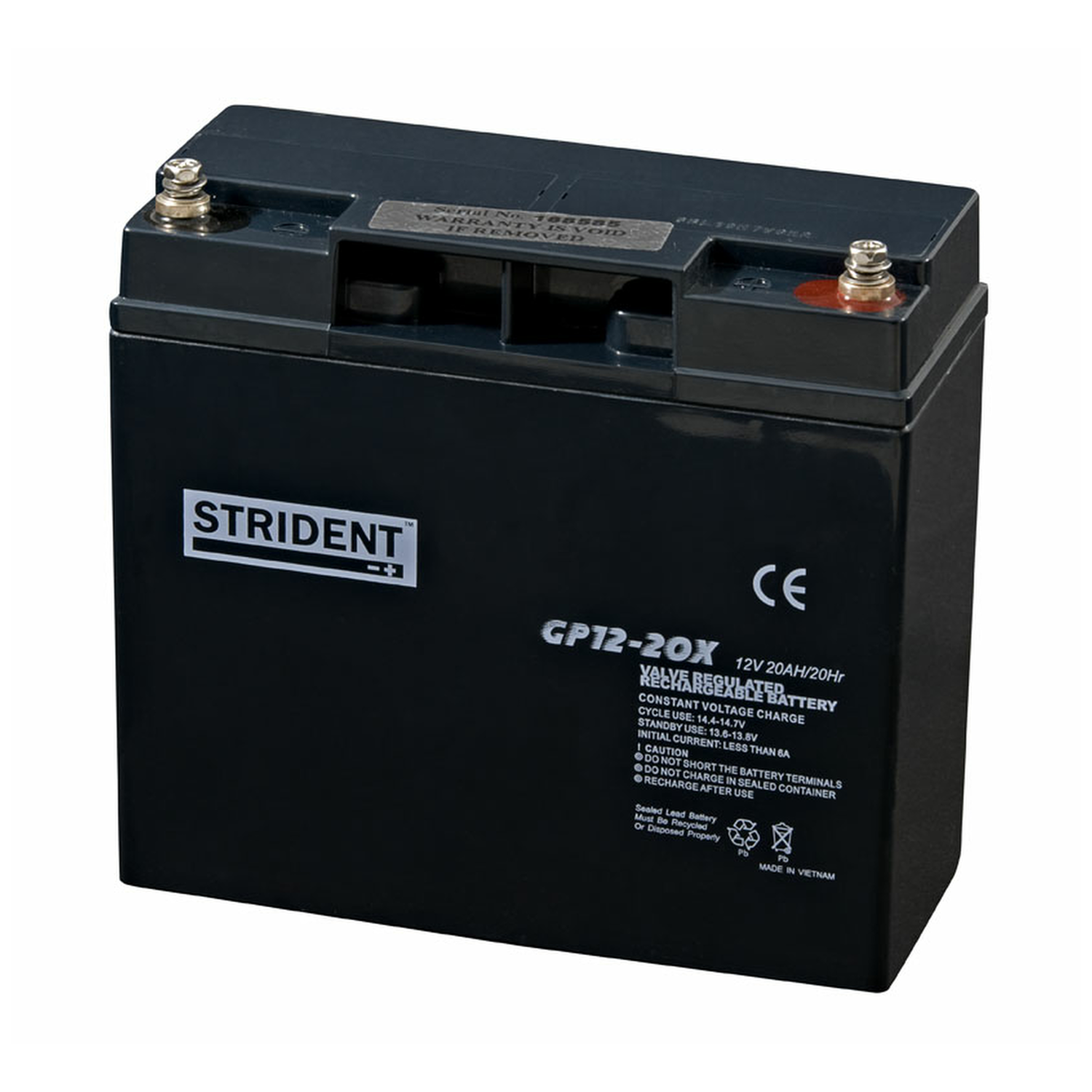 Strident 12 V Battery, 20 Ah, 3mm x 77 mm