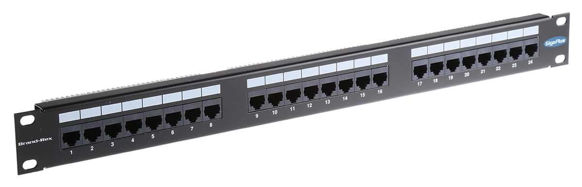 Brand-Rex GigaPlus Series Cat5e 24 Port RJ45 LSA Patch Panel UTP 1 U Black