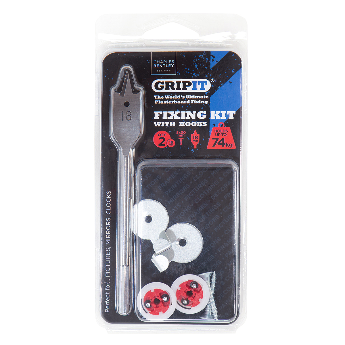 Gripit Red Stainless Steel Plasterboard Fixing, 18 mm fixing hole diameter