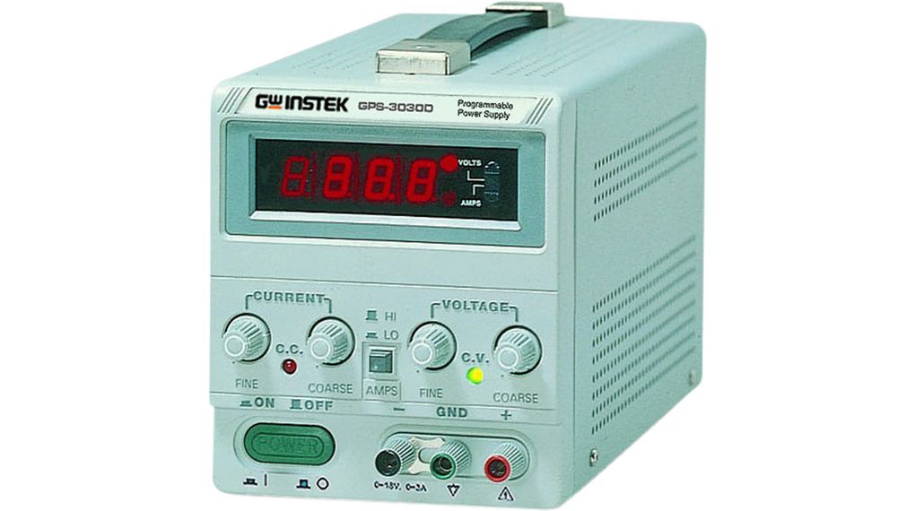 GW Instek Digital Bench Power Supply, 1-Output 18 V to  18V, 90 W, 5 A Max