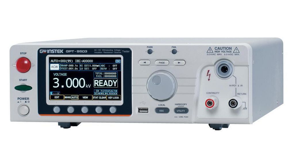 GW Instek GPT-9503 Insulation Tester, 50 V dc Min, 6000 V Max CAT II, CAT III