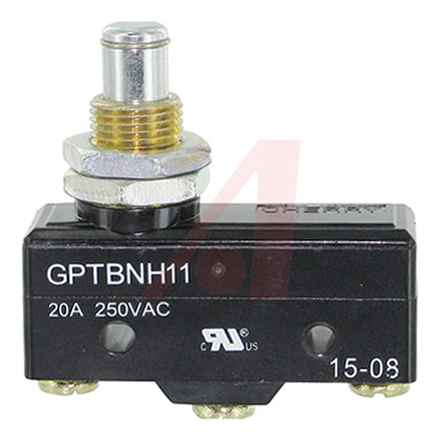 ZF Button Micro Switch, Screw Terminal, 20 A, 250 V ac, SPCO, IP40