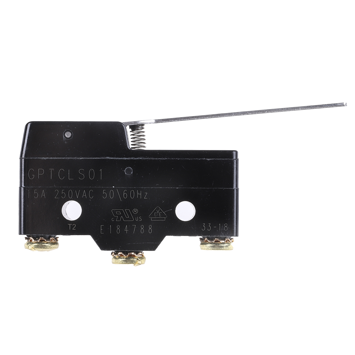 gptcls01 ZF Long Hinge Lever Micro Switch, Screw Terminal, 15 A, 250 V ac, SPDT