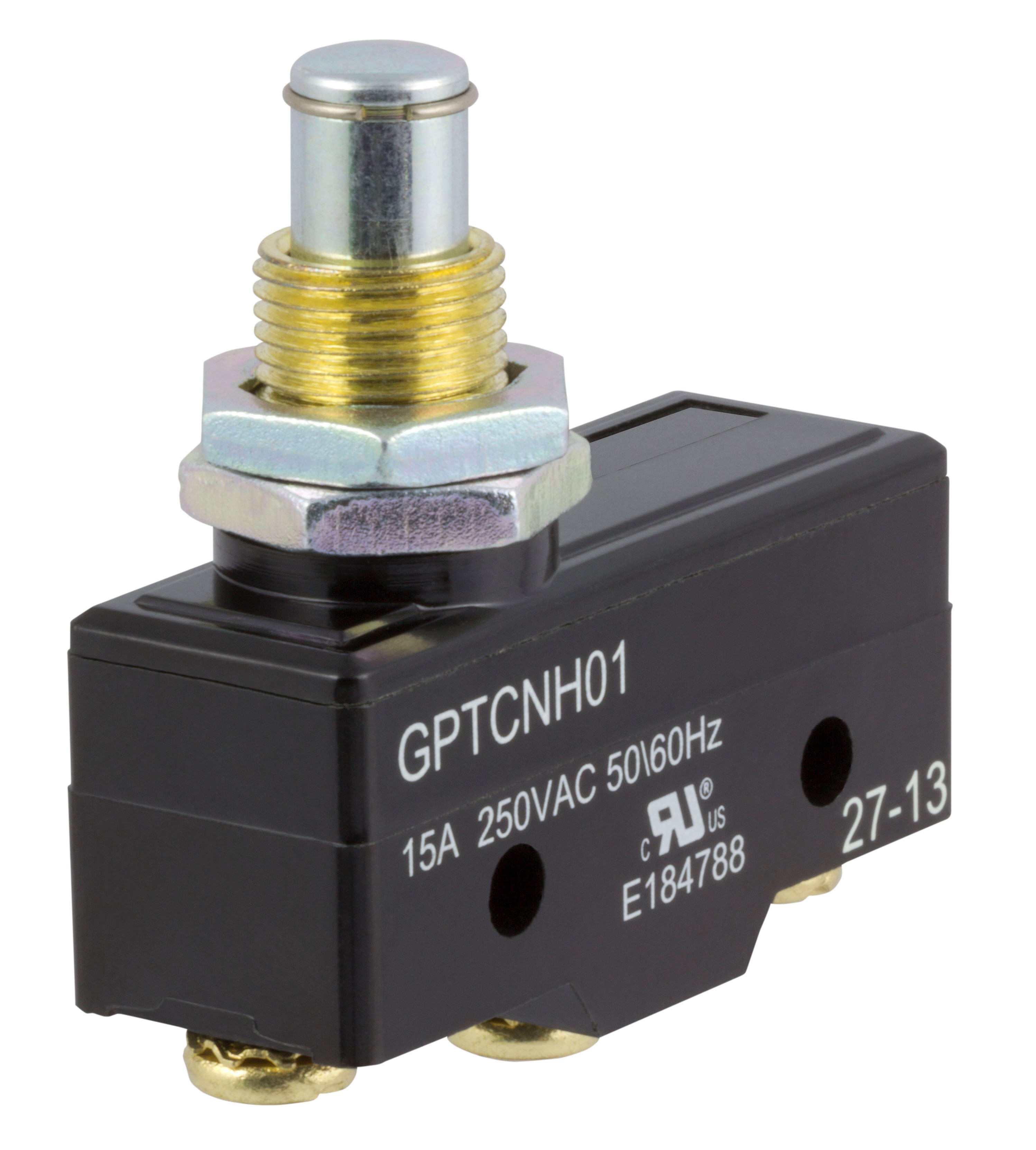 ZF Plunger Micro Switch, Screw Terminal, 15 A, 250 V ac, SPDT