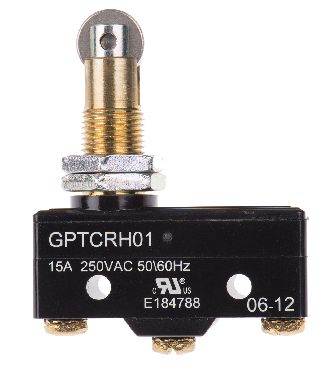 gptcrh01 ZF Roller Plunger Micro Switch, Screw Terminal, 15 A, 250 V ac, SPDT