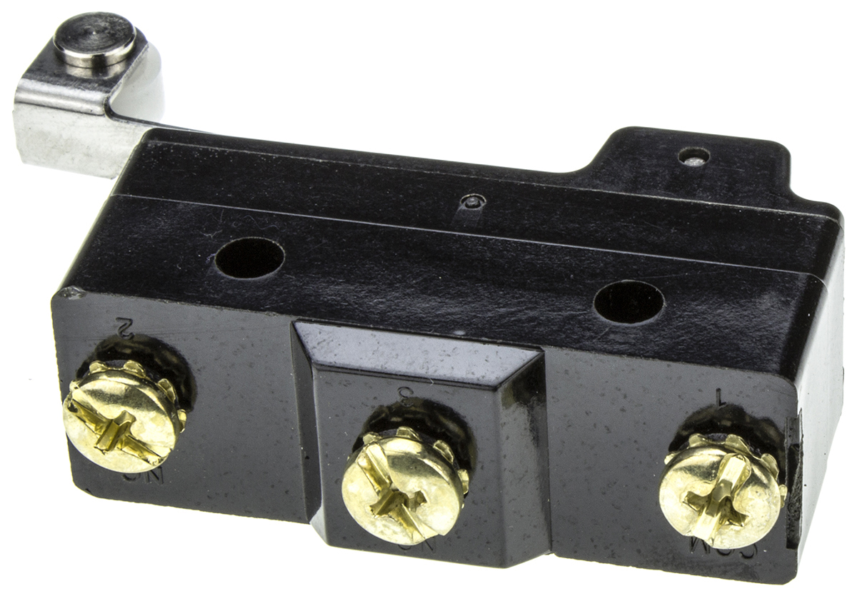 gptcrs01 ZF Long Roller Lever Micro Switch, Screw Terminal, 20 A, 250 V ac, SPDT