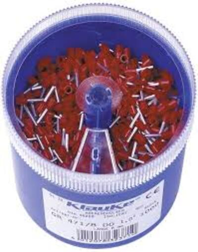 Klauke, GR47 Insulated Cable End, 8 mm Pin Length, 1.4 mm Pin Diameter, Red from 1 AWG