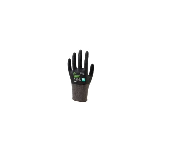GUYARD GUYARD SAS Black, Grey Spandex, Elastane, Nylon, R-PET Work Gloves, Size 7, Spandex Coating