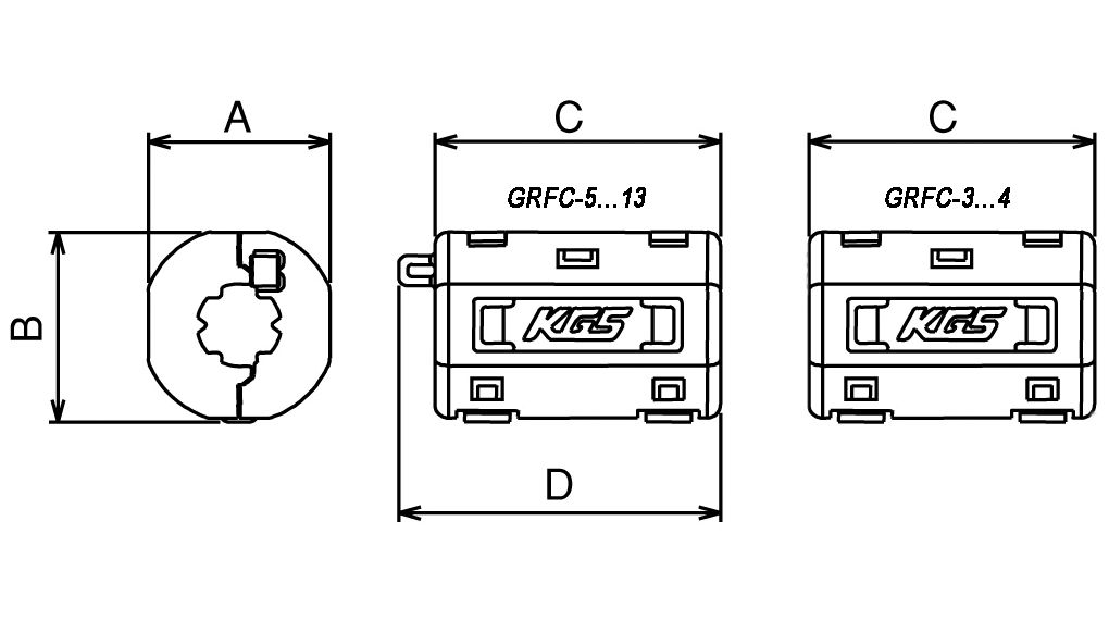 grfc-5 KITAGAWA INDUSTRIES Openable, Diameter 5.5 mm Ferrite Sleeve 18.4 mm
