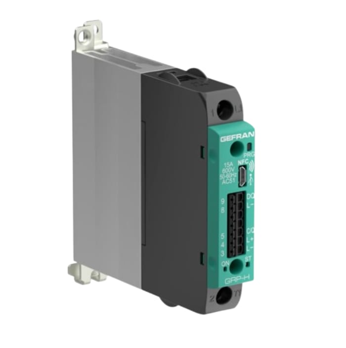 Gefran GRP-H Series Industrial Mount Solid State Relays, 25 A Load, DIN Rail Mount, 480 V ac Load, 530V ac Control