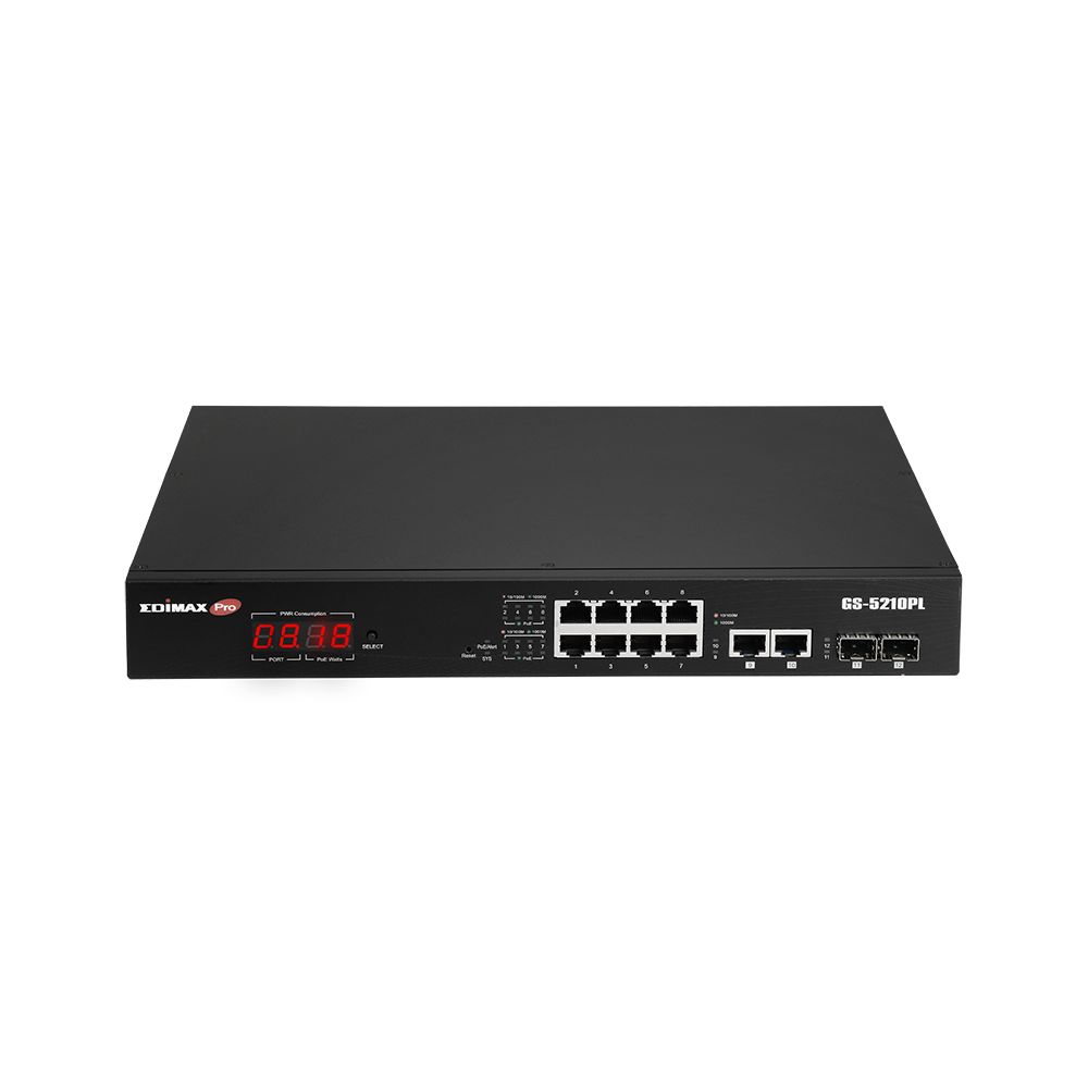Edimax GS-5210PL Smart 12 Port Gigabit Switch Power Over Ethernet