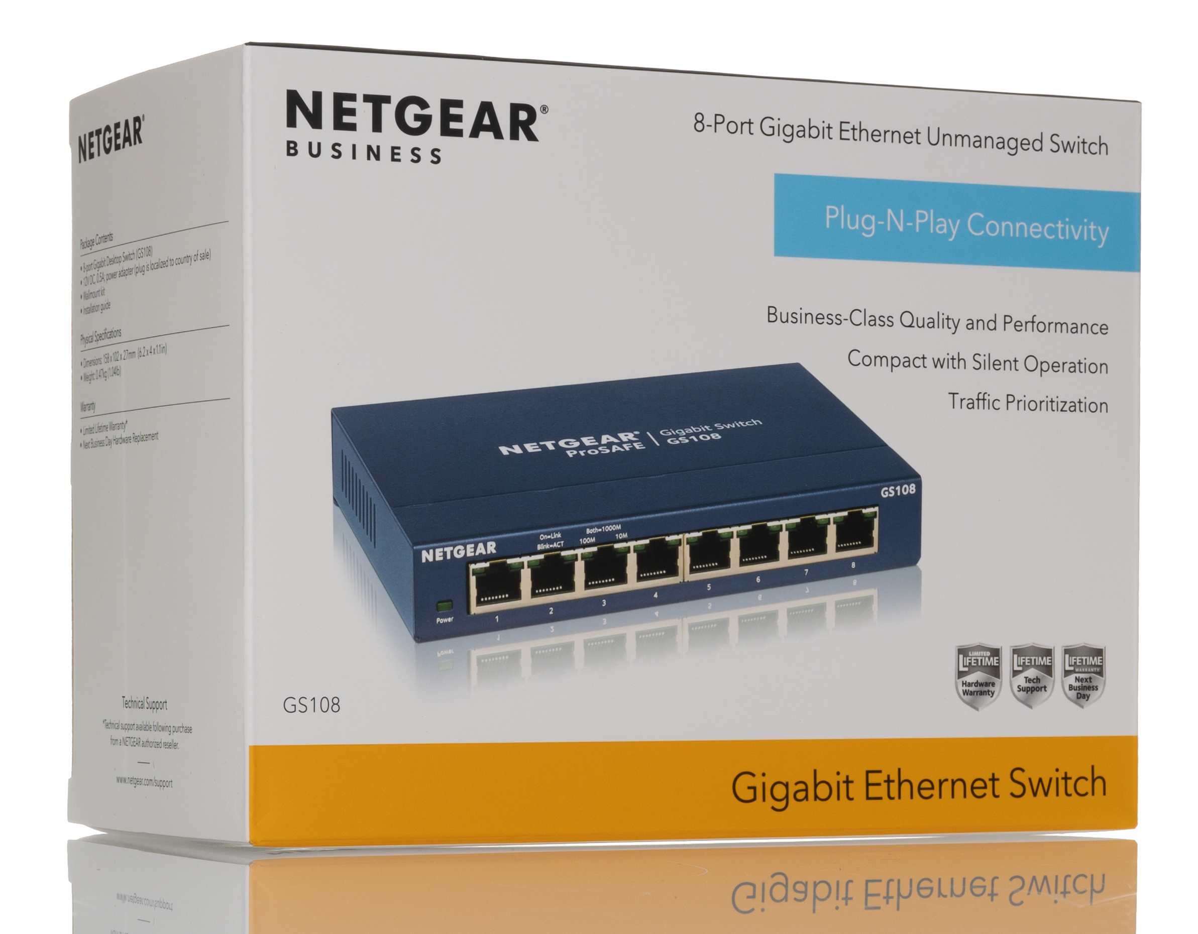 Netgear ProSAFE GS108 Unmanaged 8 Port Ethernet Switch