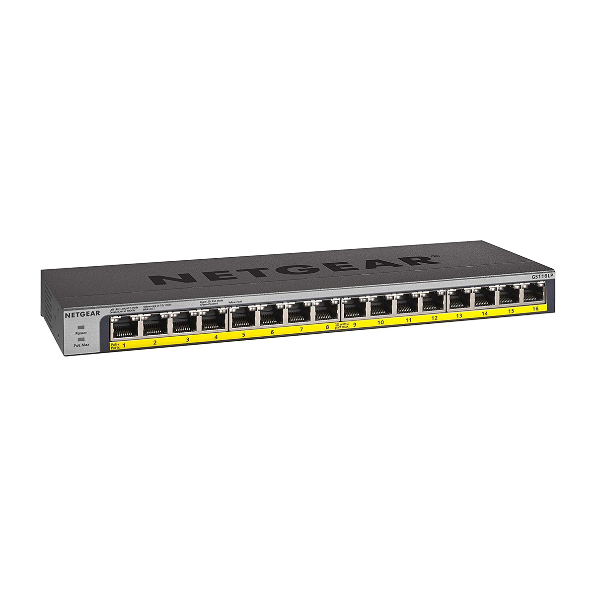 Netgear GS116LP Unmanaged 16 Port Ethernet Switch Power Over Ethernet