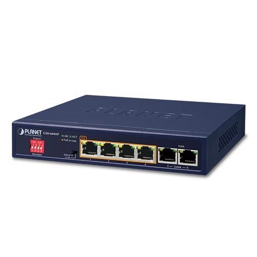 Planet GSD-604HP Unmanaged 6 Port RJ45 Power Over Ethernet