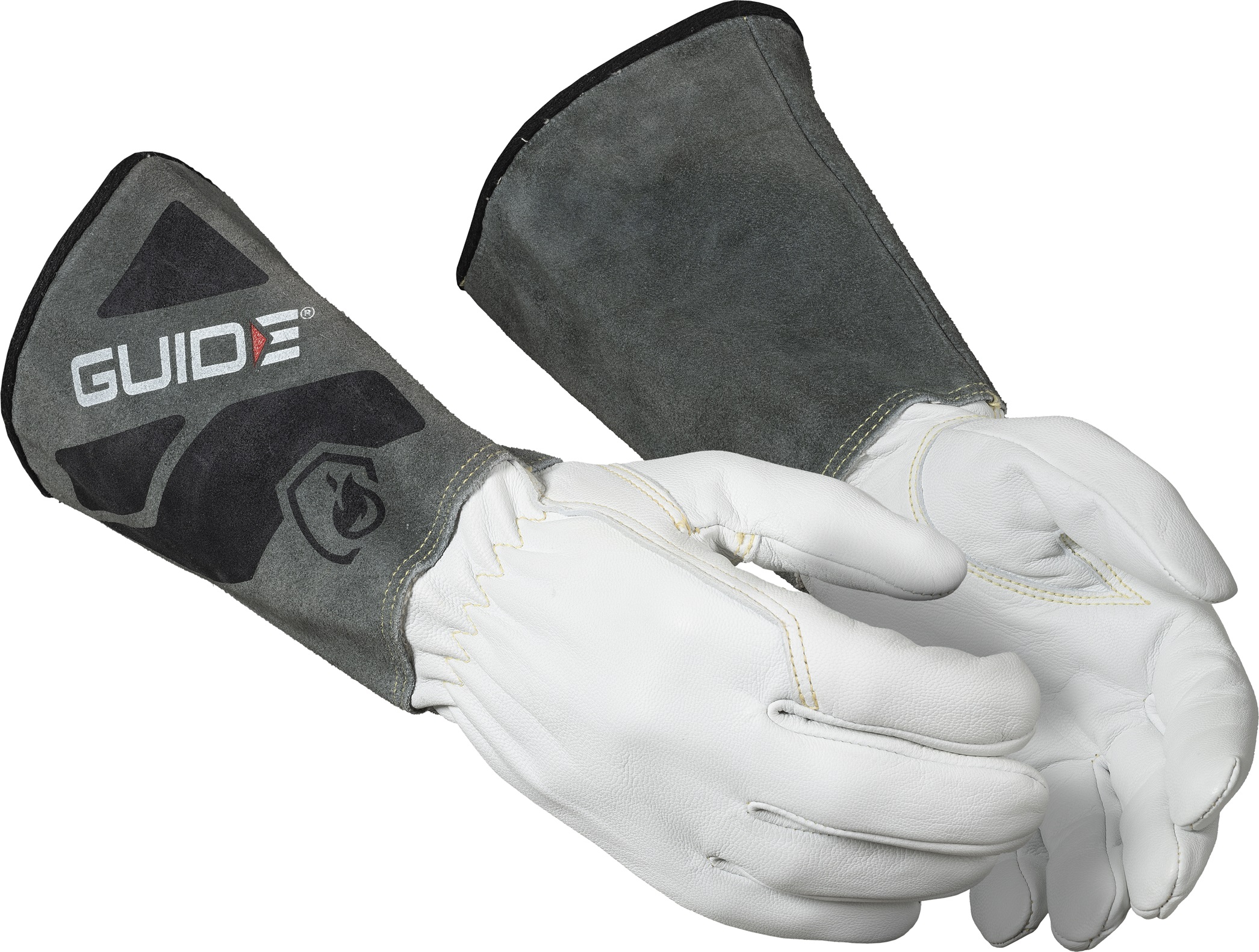 GUIDE GLOVES White, Grey Leather Welding Gloves Welding