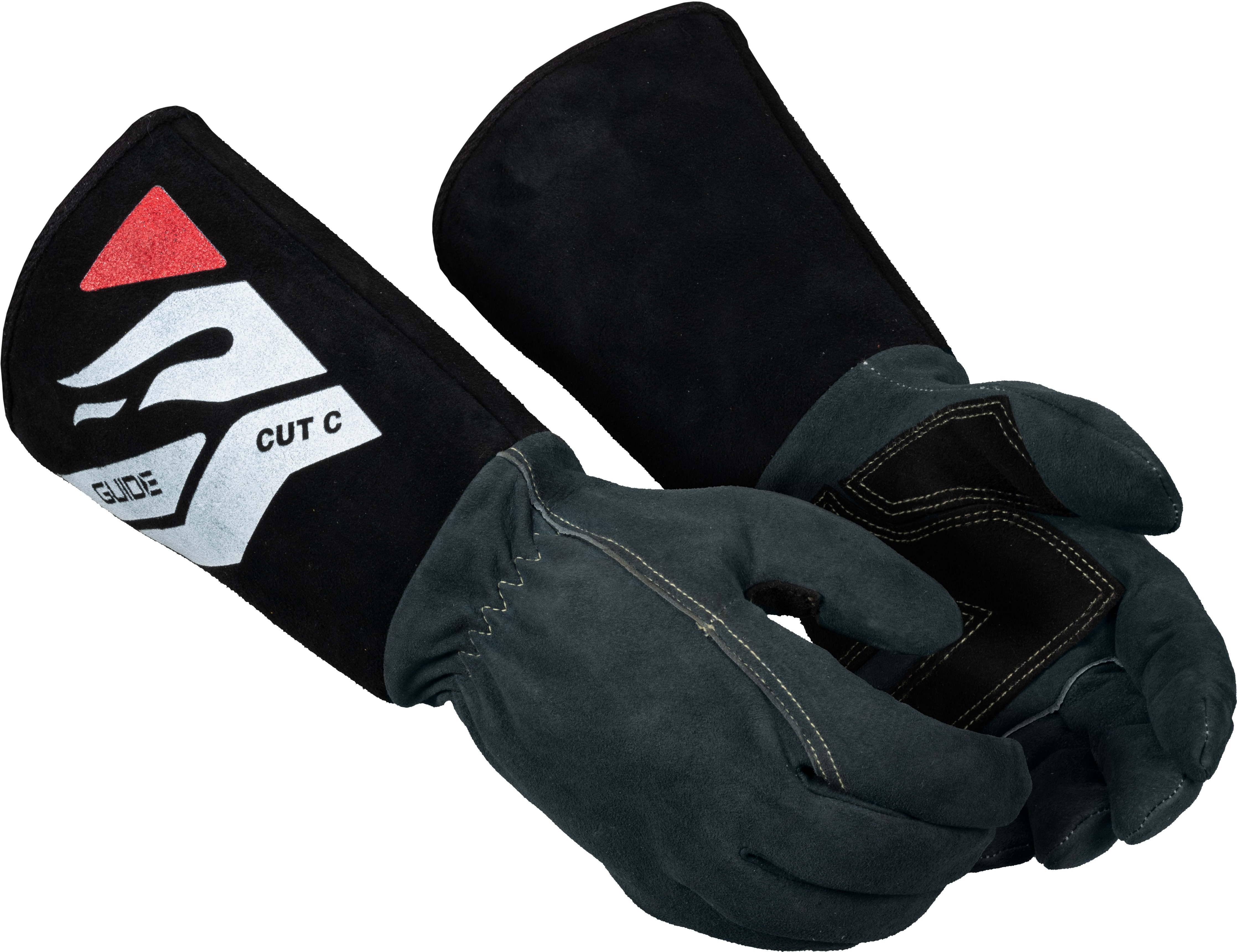 GUIDE GLOVES Dark Grey Meta-Aramid, Para Aramid, Leather, High Performance Polyethylene, Fibreglass Work Gloves Heat