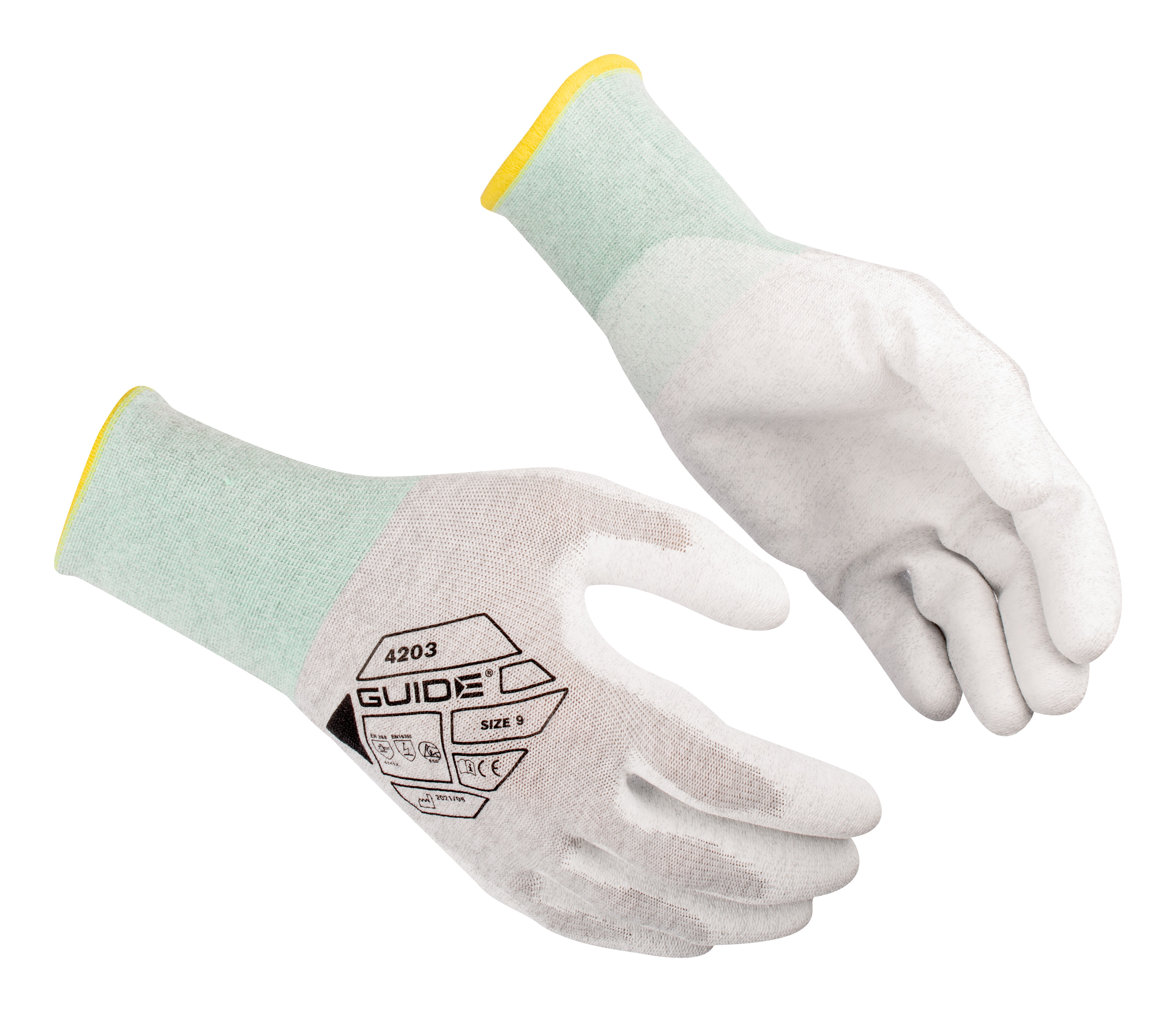 GUIDE GLOVES Nylon, Carbon Fibre, Polyurethane, Elastane Work Gloves, Size 11