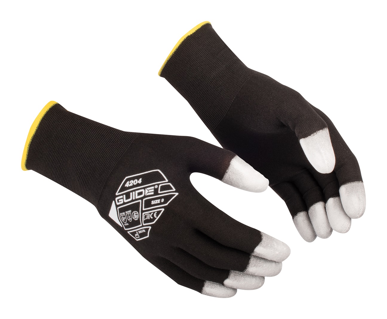 GUIDE GLOVES Nylon, Carbon Fibre, Elastane, Polyurethane Work Gloves, Size 7