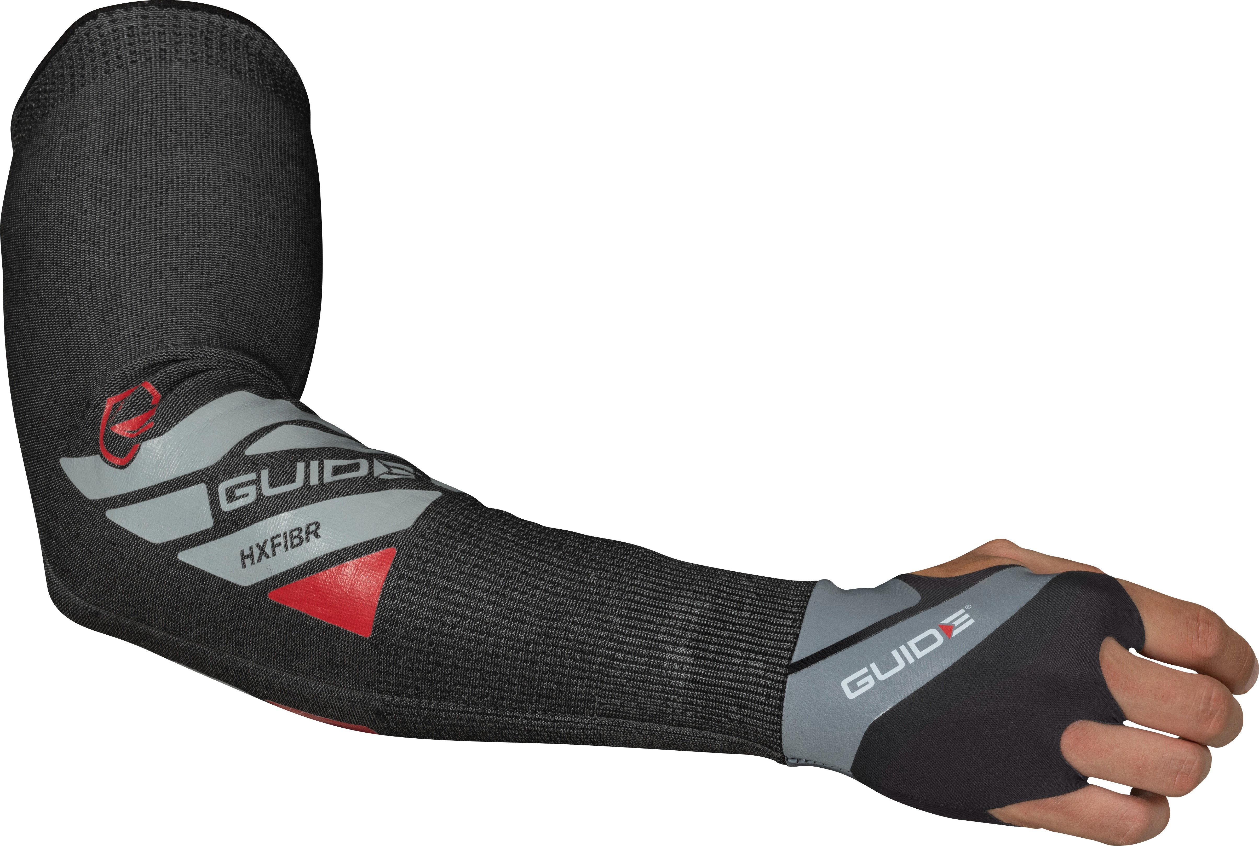GUIDE GLOVES Guide 6621 Black, Grey, Red Reusable Elastane, Nylon, Polyester Arm Protector, S