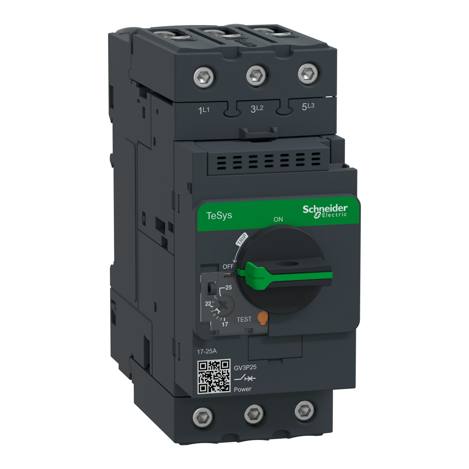 Schneider Electric TeSys TeSyS GV Thermal Circuit Breaker - 3-Pole, Direct, 25A Current Rating, 100 kA, 690V ac