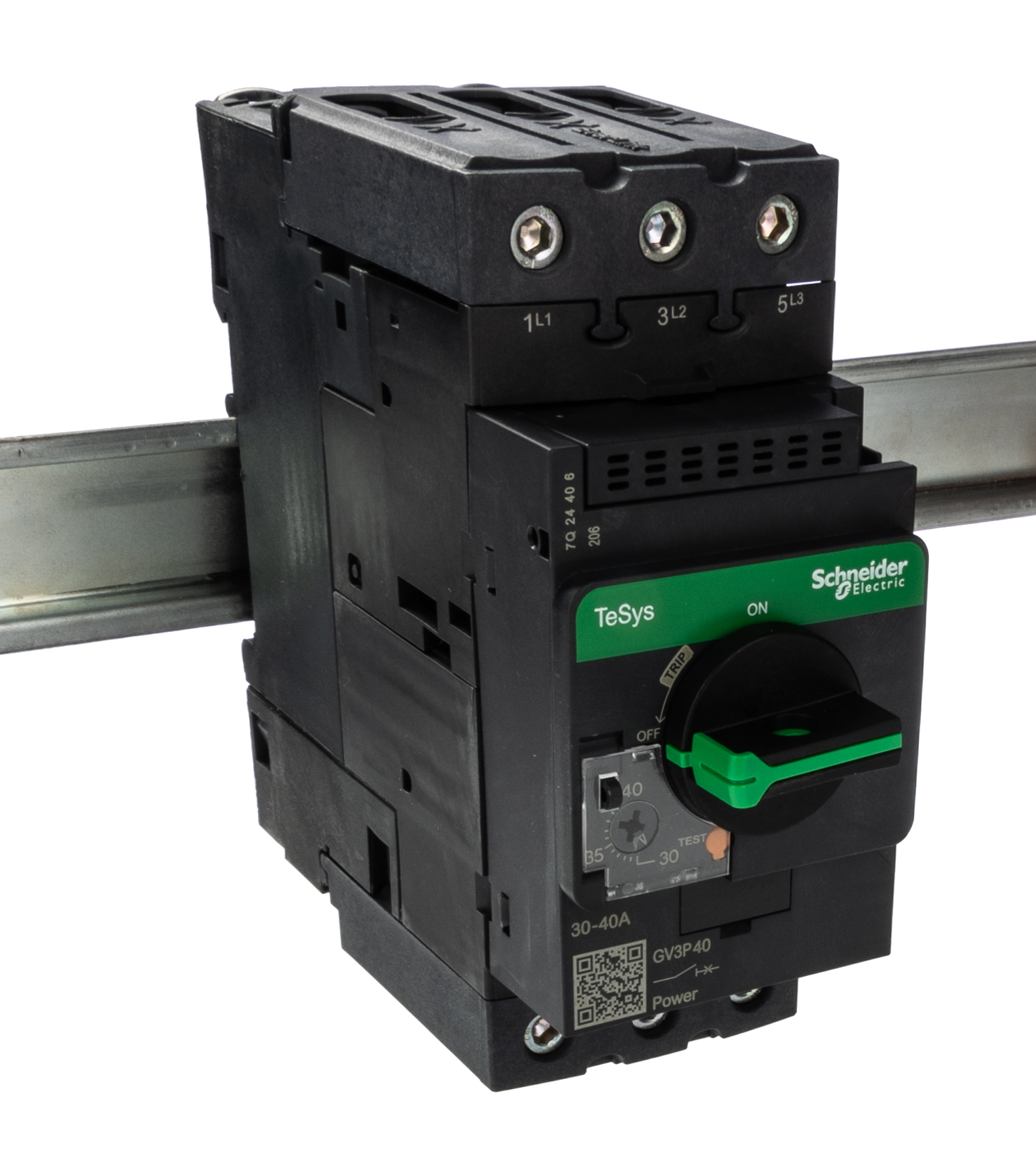 Schneider Electric TeSys GV3 Thermal Circuit Breaker - 3-Pole, Direct, 40A Current Rating, 100 kA, 690V ac