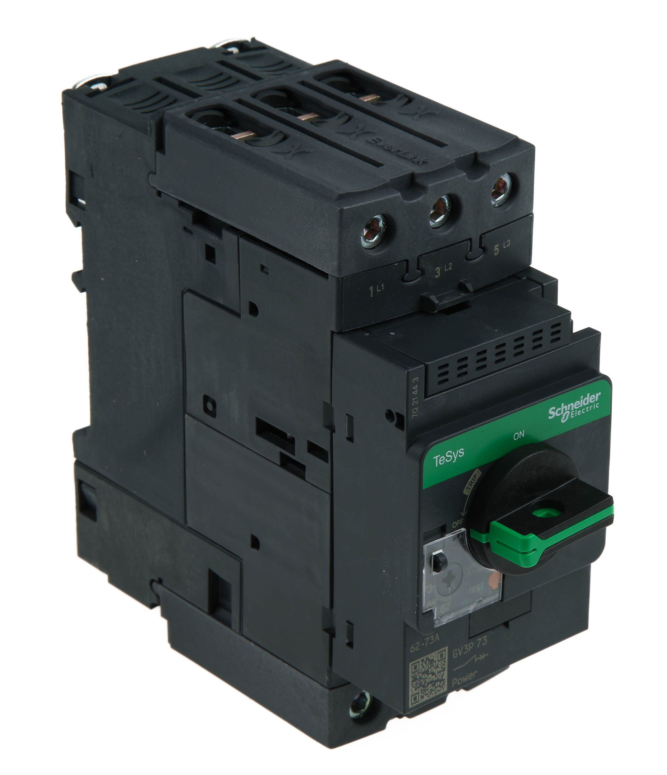 Schneider Electric TeSys TeSyS GV Thermal Circuit Breaker - 3-Pole, DIN Rail, 73A Current Rating, 65 kA