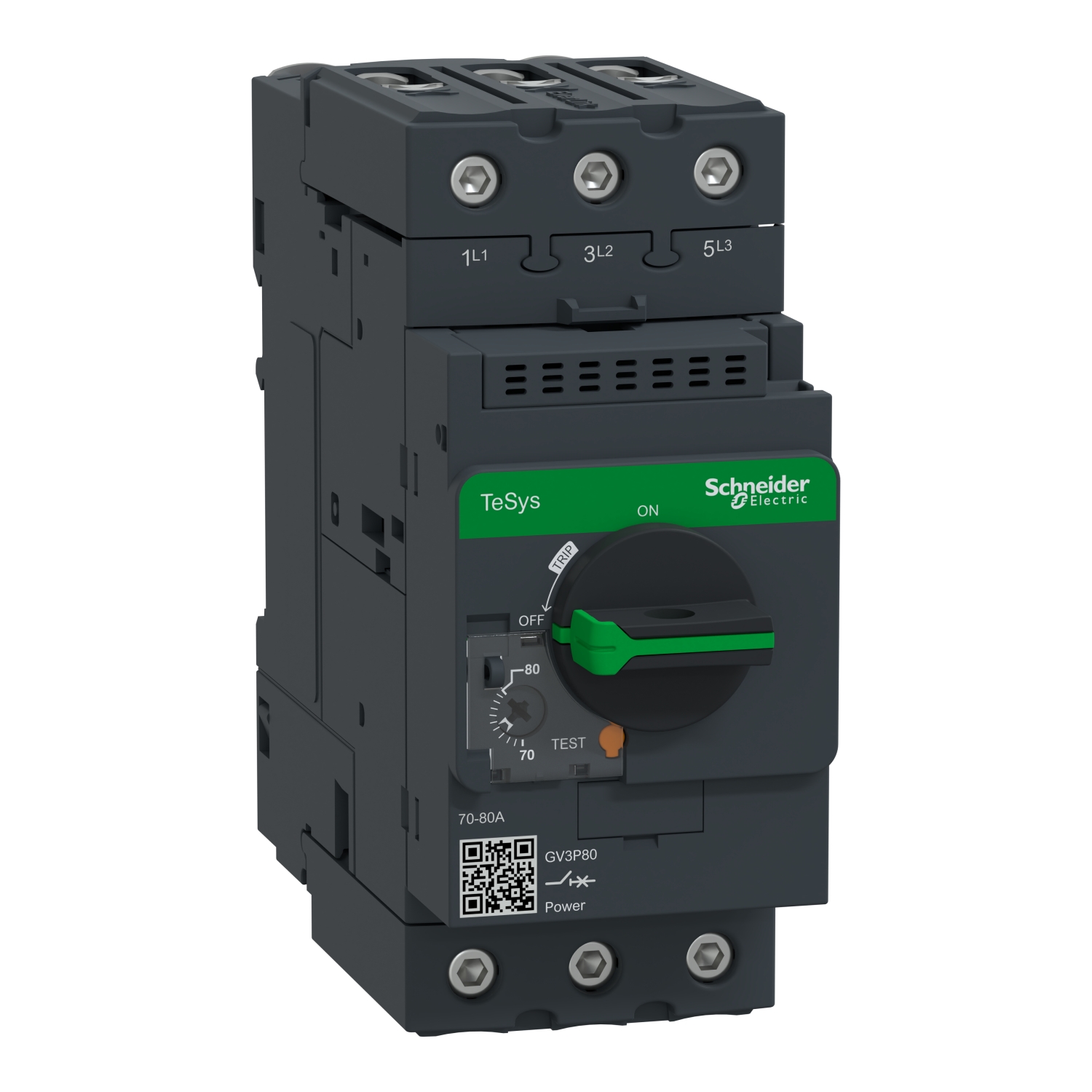 Schneider Electric TeSys TeSyS GV Thermal Circuit Breaker - 3-Pole, DIN Rail, 80A Current Rating, 65 kA