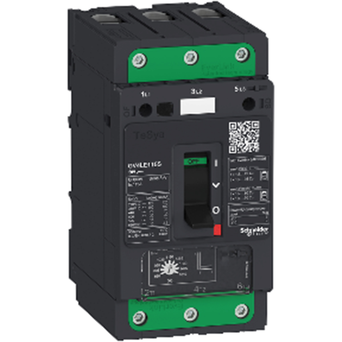 Schneider Electric TeSys TeSyS GV Thermal Circuit Breaker - 3-Pole, Direct, 115A Current Rating, 100 kA, 690V ac
