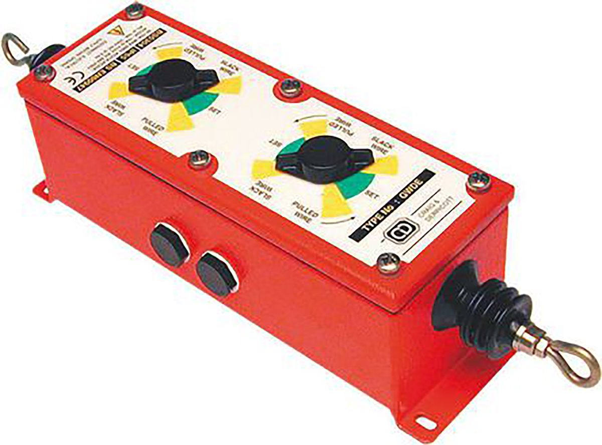 Craig & Derricott GWD Rope Pull Switch 285 mm, Straight, 2 NO/2 NC