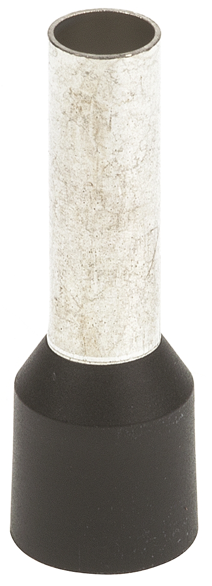 JST, GWE Insulated Crimp Bootlace Ferrule, 12 mm Pin Length, 3.5 mm Pin Diameter, Black from 1 AWG to 10 AWG Wire Size