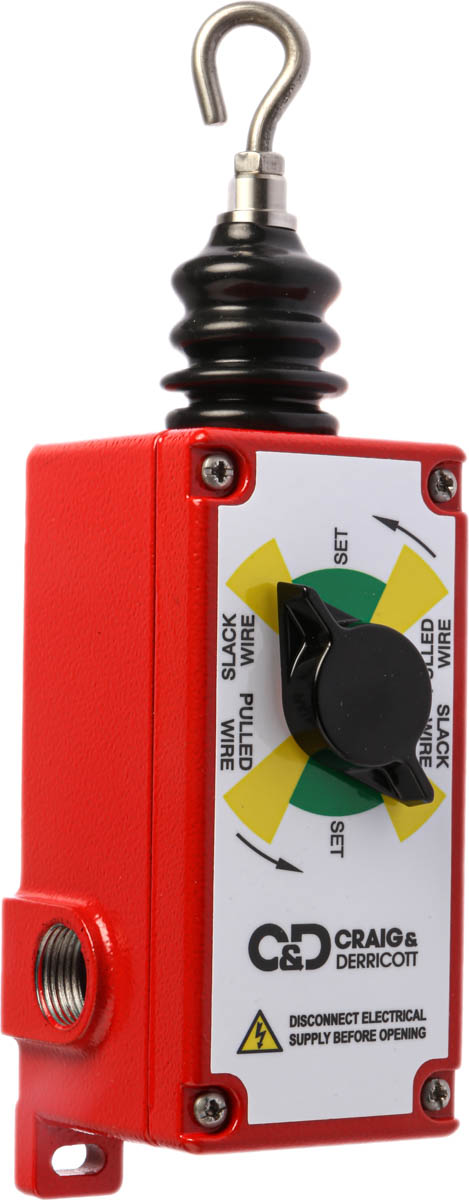 Craig & Derricott GWN Rope Pull Switch 184 mm, Straight, 1 NO/2 NC