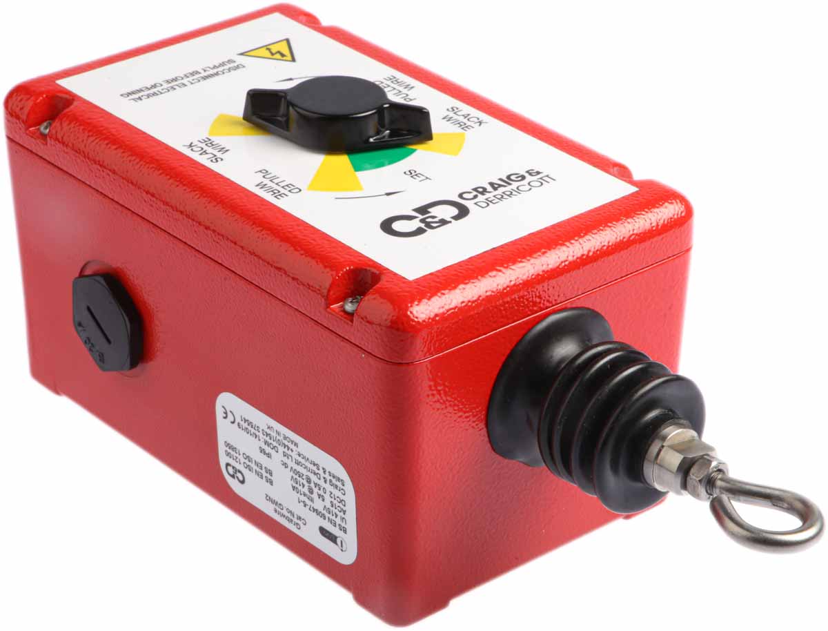 gwn2 Craig & Derricott GWN Rope Pull Switch 214.5 mm, Straight, 2 NO/2 NC