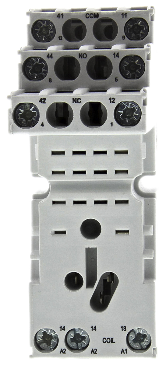 Relpol 8 Way 300V ac DIN Rail Relay Socket, for use with R2N Series Relay
