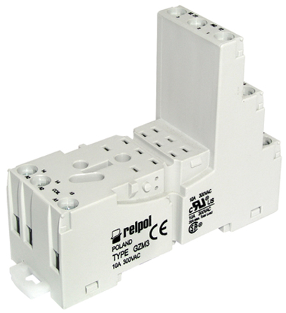 Relpol 14 Way 300V ac DIN Rail Relay Socket, for use with Plug-in sockets and accessories