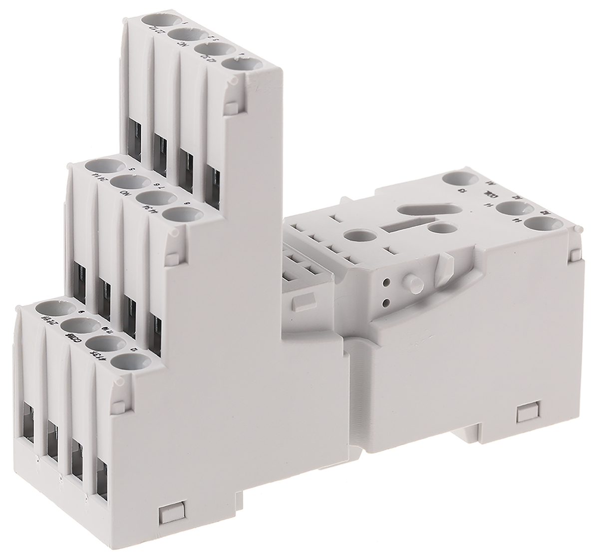 Relpol 14 Way 300V ac DIN Rail Relay Socket, for use with Plug-in sockets and accessories