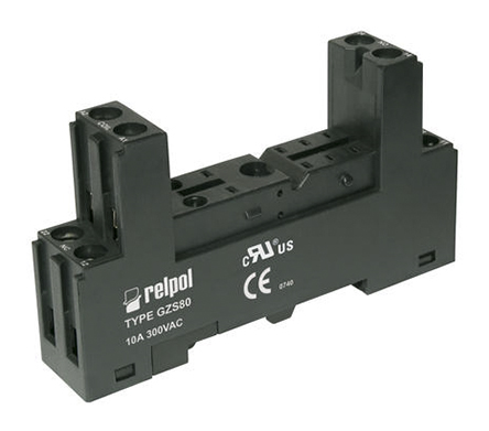 Relpol 8 Way 300V ac DIN Rail Relay Socket, for use with RM85 Sensitive Relay, RM87P Sensitive Relay, RM87P Relay, RM85