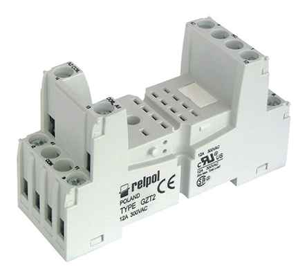 Relpol 8 Way 300V ac DIN Rail Relay Socket, for use with R2N Relay