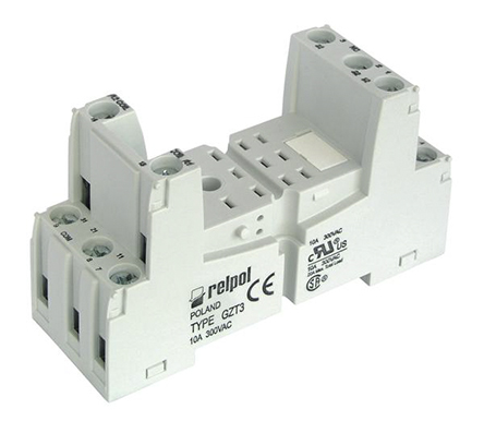 Relpol 11 Way 300V ac DIN Rail Relay Socket, for use with R3N Relay