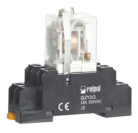 Relpol 8 Way 250V ac DIN Rail Relay Socket, for use with RY relay