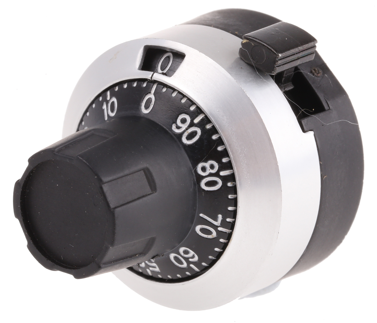 Bourns 22.8 mm Knob Diameter Black, Chrome Potentiometer Knob for 3.2 mm Shaft Circular