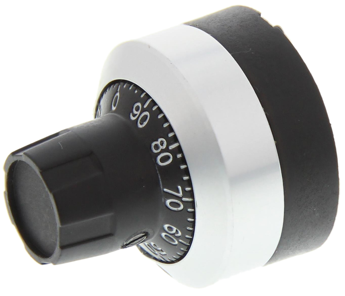 Bourns 22.8 mm Knob Diameter Black, Chrome Potentiometer Knob for 6 mm Shaft Circular, H-516-6M