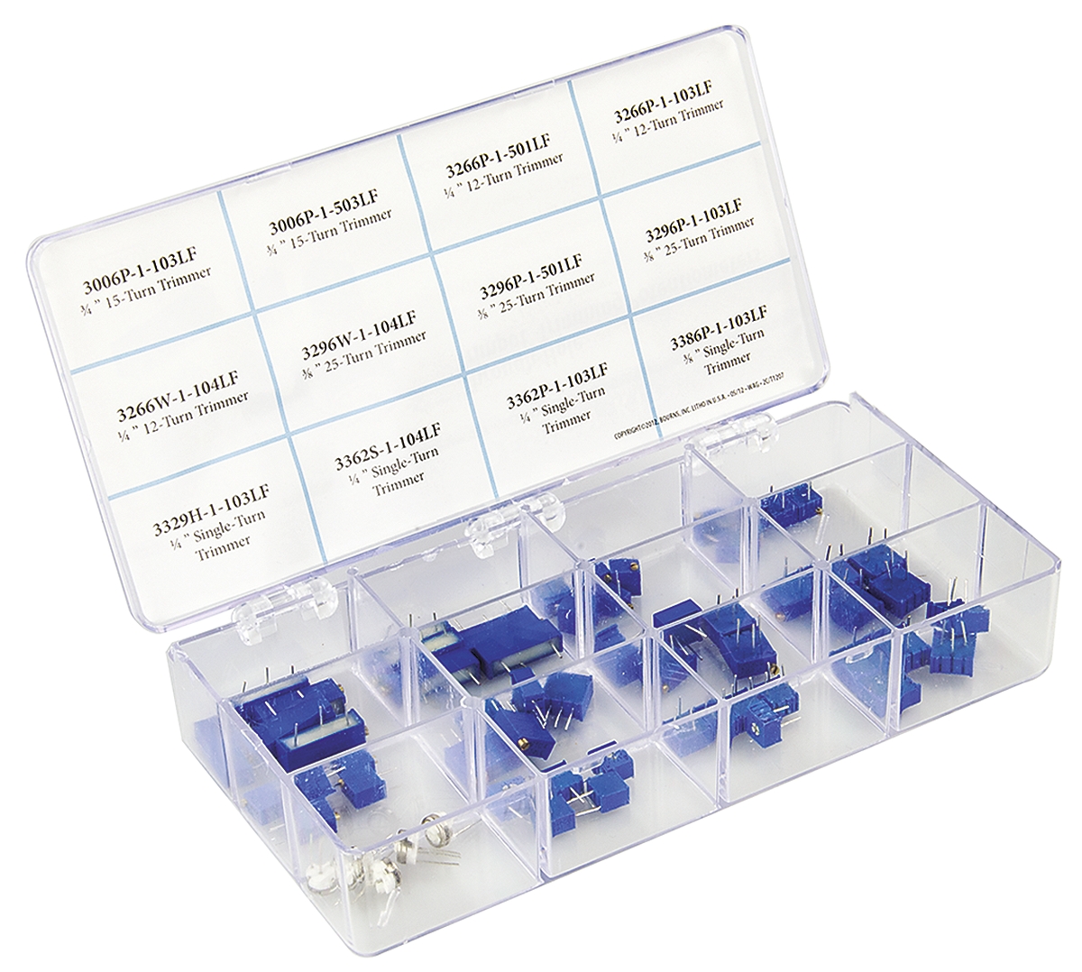 h-870 Bourns, Through Hole 12 Resistor Kit 60, 500 Ω → 100 kΩ