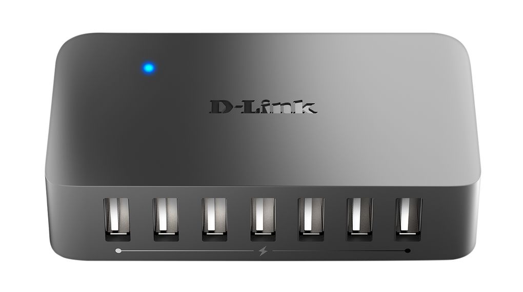 D-Link 7 Port USB 2.0 USB Hub, Adapter Powered, 57 mm 25 mm 99mm