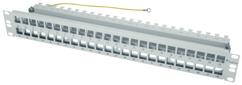 Telegartner Telegartner Data Series 48 Port RJ45 Patch Panel Shielded 1 U Light Grey
