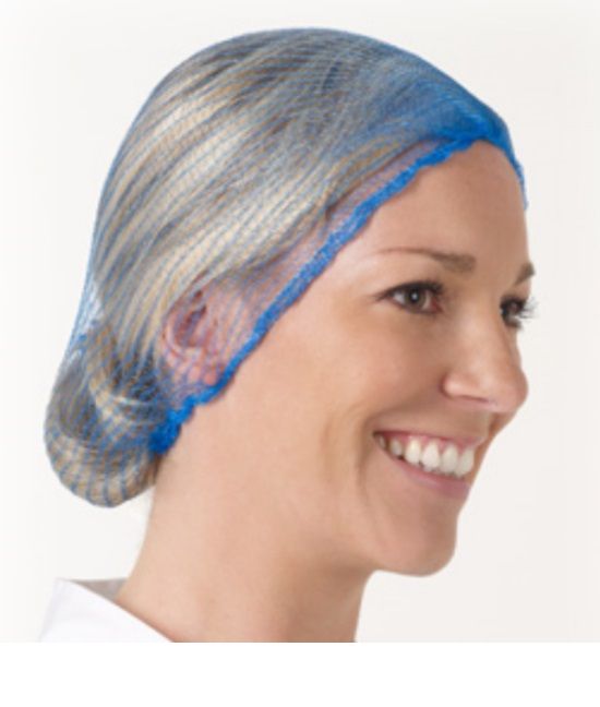 Hairtite Blue for Food and Industrial Applications Use Disposable Hair Net Polypropylene, One-Size