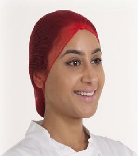 Hairtite Red for Food and Industrial Applications Use Disposable Hair Net Polypropylene, One-Size
