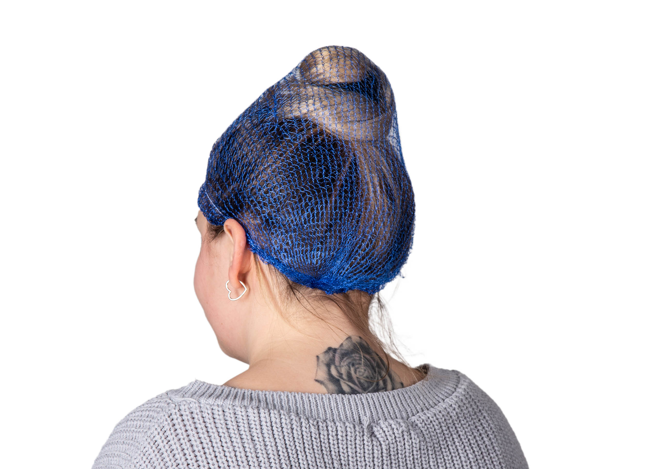 h0558 Hairtite Blue for Food and Industrial Applications Use Disposable Hair Net Polypropylene, XL