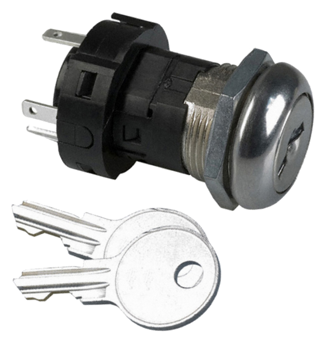 C & K Key Switch, SPST, 12A 3-Way Flat-Key