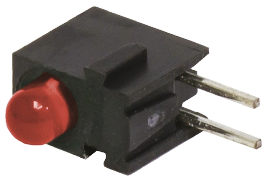 Bivar H100CHDL Red Right Angle PCB LED Indicator, 1 LEDs 3 mm (T-1) 2.2 V
