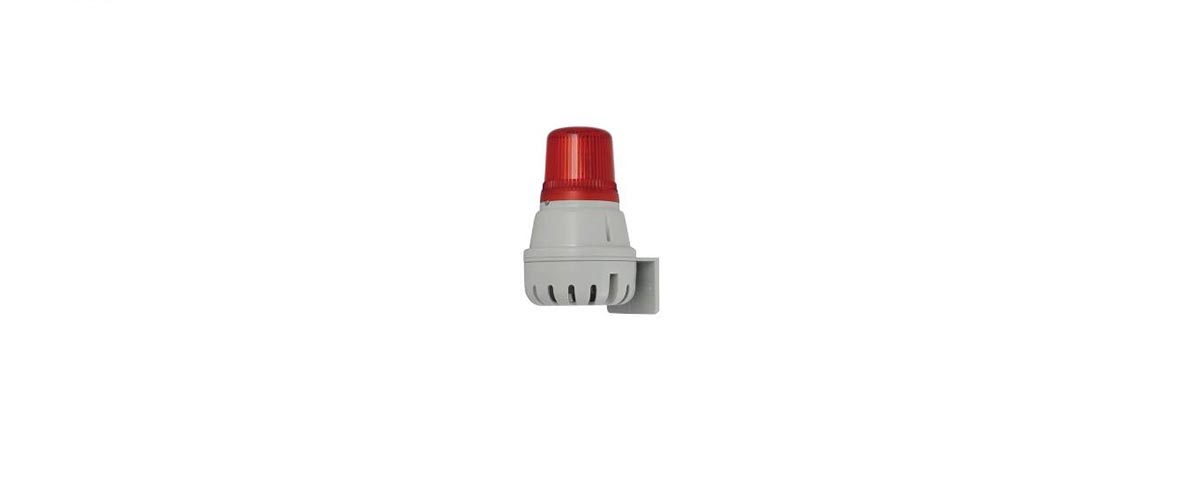 e2s H100 Series Red Horn-Beacon Combination, IP65 24V Surface 100 dB @ 1m